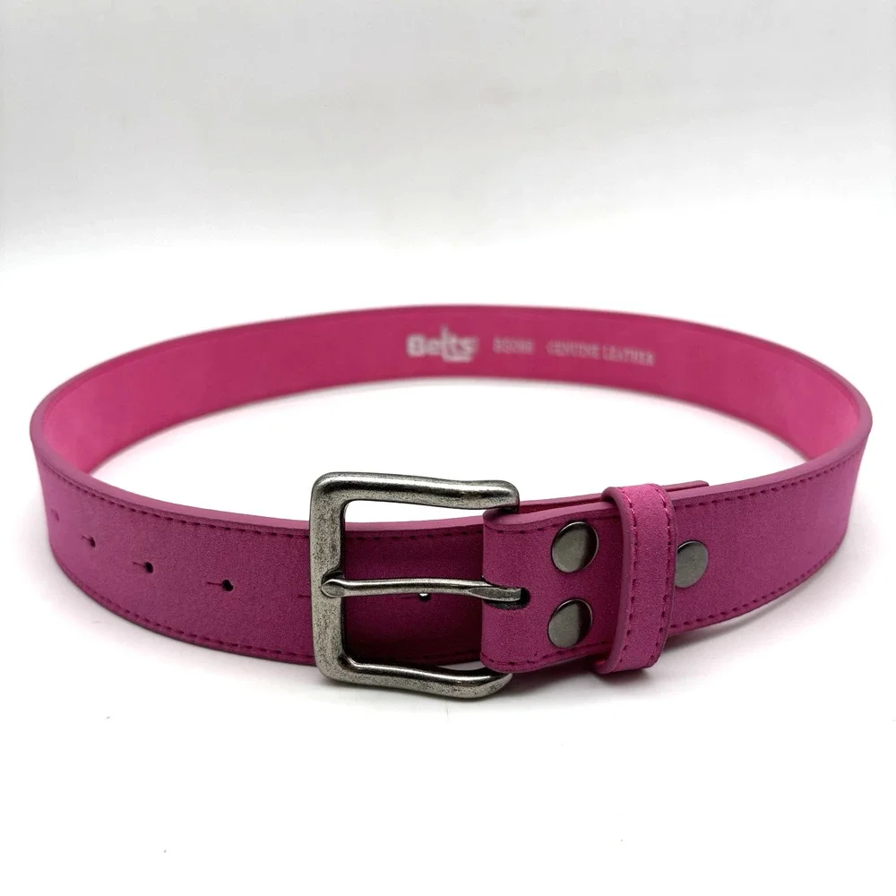 Vintage Y2K Belts.com BS066 Hot Pink Genuine Suede Leather Belt 30 27-33
